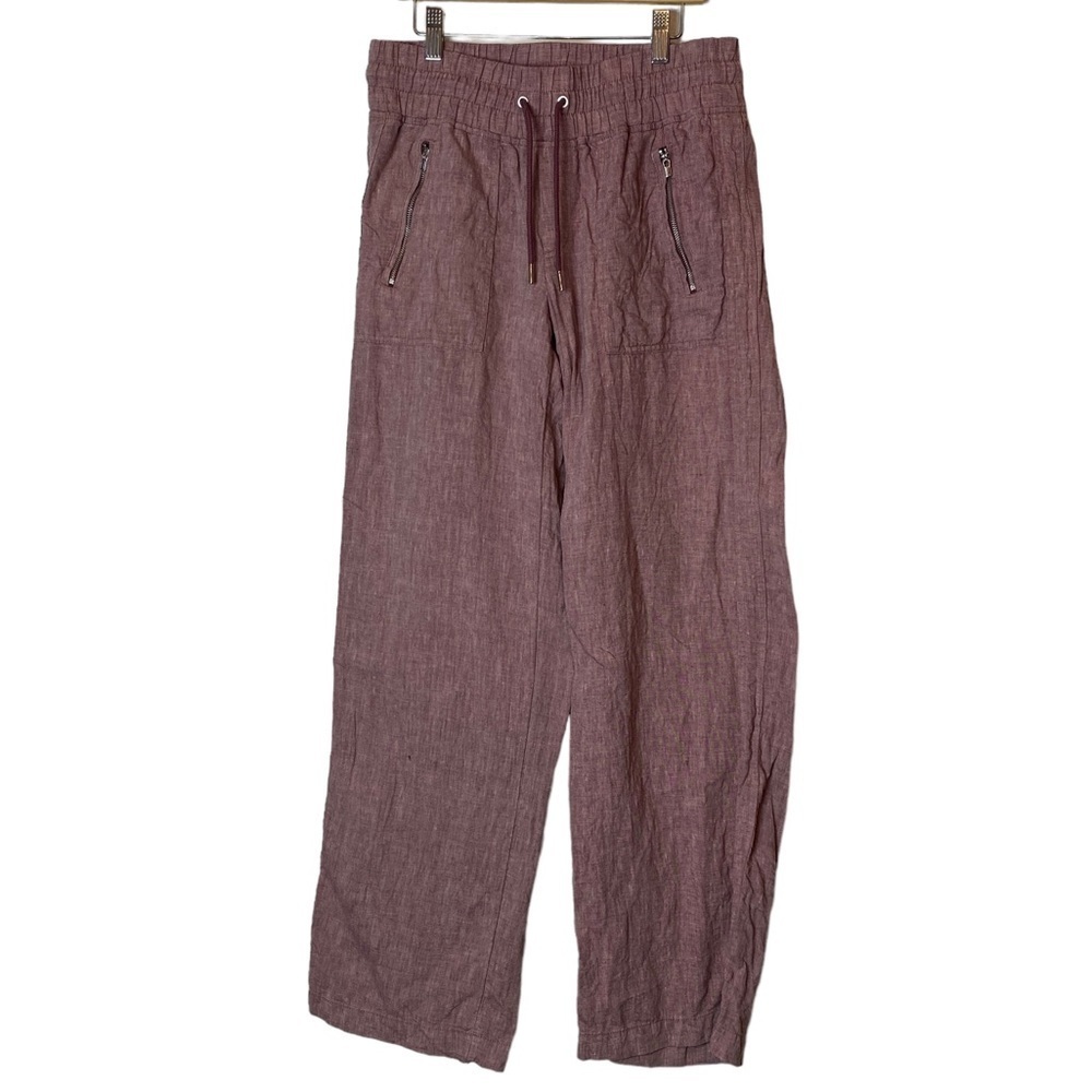 Athleta Sz 6 Pink Linen Drawstring Pants